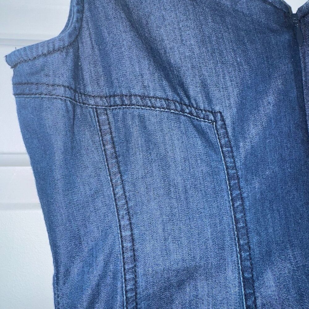 Anthropologie Holding Horses Women Denim Blue Dress Sleeveless Fit/Flair Size 2 - Picture 9 of 12